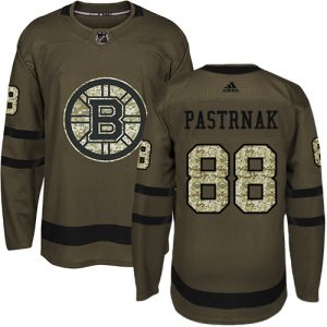 Herren Boston Bruins Eishockey Trikot David Pastrnak #88 Authentic Grün Salute to Service